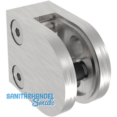 ECONOMY Glasklemmbeschlag für Vierkantrohr, rund, Edelstahl geschliffen V4A ECONOMY Glasklemmbeschlag für Vierkantrohr, rund, Edelstahl geschliffen V4A