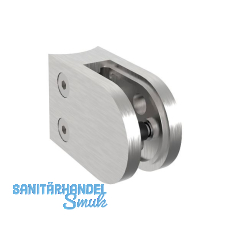 ECONOMY Glasklemmbeschlag f. Rundrohr 42,4mm, rund, Edelstahl geschliffen V2A