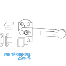 MACO RUSTICO Ladenmittelverschluss 1-flg. m. Arretierung, schwarz, links (14030)