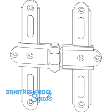 MACO RUSTICO Ladenmittelkreuzband, Versatz 0mm, Abstand 25mm, schwarz