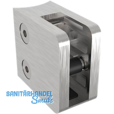 ECONOMY Glasklemmbeschlag für Rundrohr 42,4mm, eckig, Edelstahl geschliffen V2A ECONOMY Glasklemmbeschlag für Rundrohr 42,4mm, eckig, Edelstahl geschliffen V2A