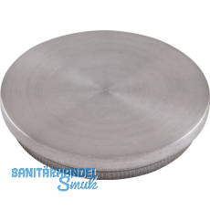 ECONOMY R�ndelkappe flach massiv, Rohr � 42,4 x 2 ,Edelstahl geschliffen V2A