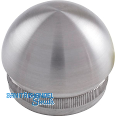 ECONOMY Rändelkappe halbrund hohl, Rohr ø 42,4 x 2 mm,Edelstahl geschliffen V2A ECONOMY Rändelkappe halbrund hohl, Rohr ø 42,4 x 2 mm,Edelstahl geschliffen V2A