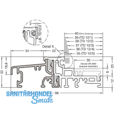 GUTMANN Türschwelle WESER 96/32 TI L=6000 mm Alu silber eloxiert GUTMANN Türschwelle WESER 96/32 TI L=6000 mm Alu silber eloxiert