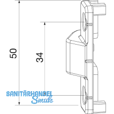 MACO Anpressverschluss verdeckt PVC Rahmenteil GEALAN 3000/7000/8000 silber