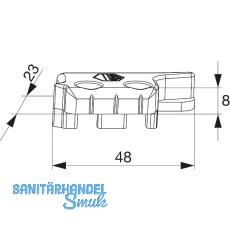 MACO MM Hebeteil PVC 12/20-13, TROCAL Confort/Innonova, links, silber (356297)