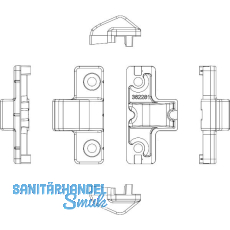 MACO Anpressverschluss verdeckt PVC Rahmenteil REHAU S730 silber (362281)