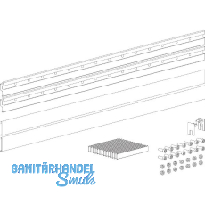 TERNO Glasklemmleisten-Set lang ESG/VSG 8-8,7 mm L= 700 mm silber