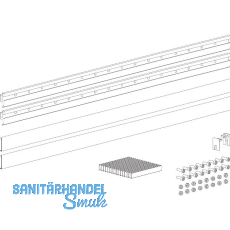 TERNO Glasklemmleisten-Set lang ESG/VSG 8-8,7 mm L= 800 mm silber