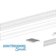 TERNO Glasklemmleisten-Set lang ESG/VSG 8-8,7 mm L=1000 mm silber