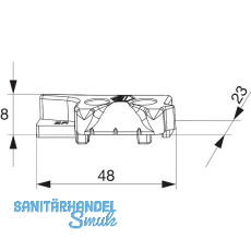 MACO MM Hebeteil PVC 12/20-13, GEALAN/IVAPER/K�MMERLING, rechts, silber (356397)