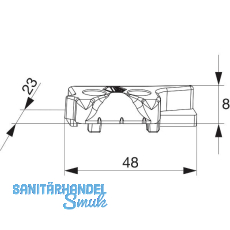 MACO MM Hebeteil PVC 12/20-13, GEALAN/IVAPER/K�MMERLING, links, silber (356398)