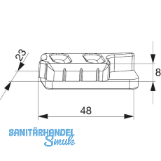 MACO MM Hebeteil PVC 12/20-13, INOUTIC, links, silber (354420)