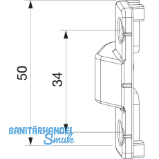 MACO Anpressverschluss verdeckt PVC Rahmenteil KBE 70 silber (362285)