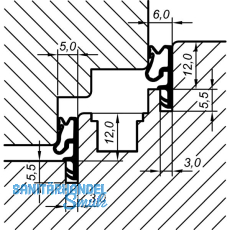 Fl�gelfalz- / �berschlagdichtung ACF 5005 H, Kunststoff wei�