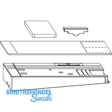 MACO HS Dichtungsplatten-Set m.Entw�sserung, Zwischenprofil 155, links, silber