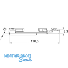 MACO Kippschlie�teil PVC 12/20-13, GEALAN/IVAPER, links, silber (33630)