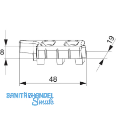 MACO MM Hebeteil PVC 12/20-13, HEROAL, rechts, silber (357393)
