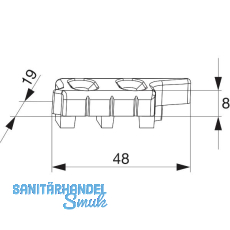MACO MM Hebeteil PVC 12/20-13, HEROAL, links, silber (357394)