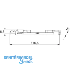 MACO Kippschließteil PVC 12/20- 9, ALUPLAST/DECEUNINCK/GEALAN/KBE, rechts,silber MACO Kippschließteil PVC 12/20- 9, ALUPLAST/DECEUNINCK/GEALAN/KBE, rechts,silber