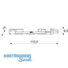 MACO Kippschließteil PVC 12/20- 9, ALUPLAST/DECEUNINCK/GEALAN/KBE, links, silber MACO Kippschließteil PVC 12/20- 9, ALUPLAST/DECEUNINCK/GEALAN/KBE, links, silber