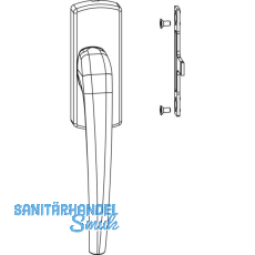 MACO SKB-Z Drehgriff f�r Aufsatzgetriebe, rechts, Aluminium silber eloxiert