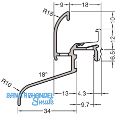 GUTMANN Rahmenregenschutzschiene Neckar 22/34 F-TXL, L=6000 mm, Alu hellbronze