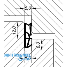 Fl�gelfalzdichtung ACF 6000 H, Kunststoff anthrazit