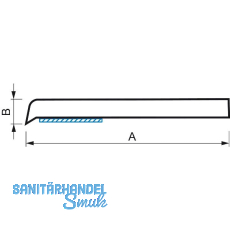 Flachleiste ohne Lippe 100mm selbstklebend, wei�