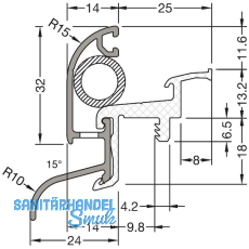 GUTMANN Regenschutzschiene Drau 25/24 F-TI, L=6000 mm, Aluminium mittelbronze GUTMANN Regenschutzschiene Drau 25/24 F-TI, L=6000 mm, Aluminium mittelbronze