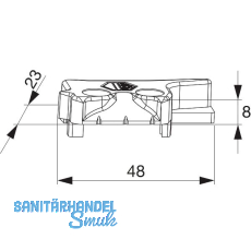 MACO MM Hebeteil PVC 12/20-13, REHAU, links, silber (356351)