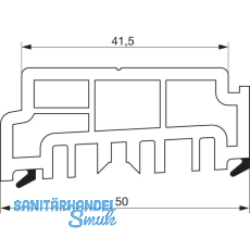 GU Thermostep/Timberstep Aufsatzschiene P1634, L=2500 mm, Kunststoff grau GU Thermostep/Timberstep Aufsatzschiene P1634, L=2500 mm, Kunststoff grau