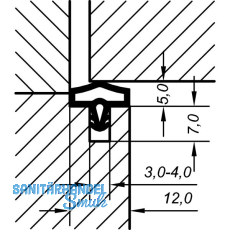 Innent�rdichtung EV 0680 KS, Kunststoff mahagoni