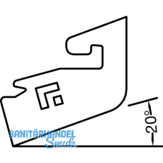 GUTMANN Halter H 62/20 zu Spree-D 24 OF f�r 20�, Kunststoff grau