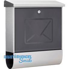 BURG Briefkasten LUCENTA 2700 - mit Zeitungsbox, Edelstahl rostfrei