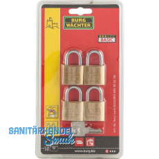 BURG-WÄCHTER Vorhangschloss-Set 405 Quadro gleichsperrend, 30 mm SB-4 BURG-WÄCHTER Vorhangschloss-Set 405 Quadro gleichsperrend, 30 mm SB-4