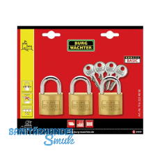 BURG-WÄCHTER Vorhangschloss-Set Trio 222, 30 mm, gleichsperrend SB-3 BURG-WÄCHTER Vorhangschloss-Set Trio 222, 30 mm, gleichsperrend SB-3