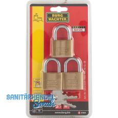 BURG-WÄCHTER Vorhangschlossset 405 Trio gleichsperrend, 40 mm SB-3 BURG-WÄCHTER Vorhangschlossset 405 Trio gleichsperrend, 40 mm SB-3