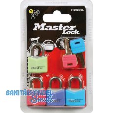 MASTER LOCK Vorhangschloss Vinyl bunt mit Schlüssel, Br. 20 mm, gleichsp. SB-4 MASTER LOCK Vorhangschloss Vinyl bunt mit Schlüssel, Br. 20 mm, gleichsp. SB-4
