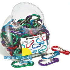 MASTER LOCK Stahlkarabiner 76 mm bunt, Box zu 100 Stk. SB