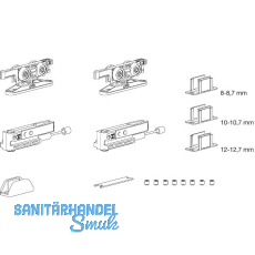 TERNO Beschlagset Vetro 40 Basic Komfort Glas 80 kg ohne Laufschiene