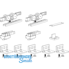 TERNO Beschlagset Hide Basic Standard Holz 80 kg ohne Laufschiene TERNO Beschlagset Hide Basic Standard Holz 80 kg ohne Laufschiene