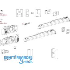 TERNO Diva Fluid Frame Beschlagset 80 kg inkl. Rahmen Gr. 1000x2200 mm schwarz