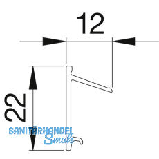 Clipprofil f�r Zargenprofil XL AL-Clip-Basis-D-XL silber eloxiert