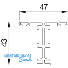 Glassto�profil XL AL-Frame T-D-XL silber eloxiert