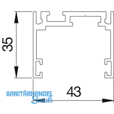 Deckelbasisrahmenprofil XL AL-Top-Frame-D-XL silber eloxiert Deckelbasisrahmenprofil XL AL-Top-Frame-D-XL silber eloxiert