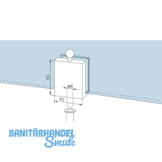 DORMA-Glas Überschubfeststellriegel mit Bodenbuchse, silber elox.(12.301) DORMA-Glas Überschubfeststellriegel mit Bodenbuchse, silber elox.(12.301)