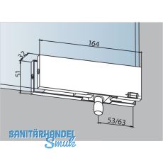 DORMA-Glas Oberlichtbeschlag PT 30 m. Zapfen � 15 mm, silber eloxiert (03.120)