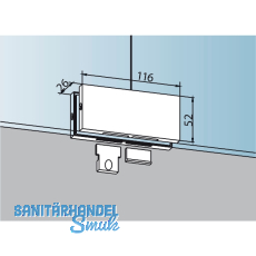 DORMA-Glas Oberlichtverbindung PT 70 m. 2 Anschlageinsätze, silber eloxiert DORMA-Glas Oberlichtverbindung PT 70 m. 2 Anschlageinsätze, silber eloxiert