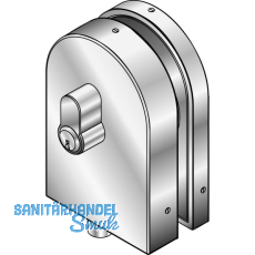 DORMA-Glas Eckschloss Prestige, PZ-vorgerichtet, 8 - 12 mm, (21.448) Edelstahl